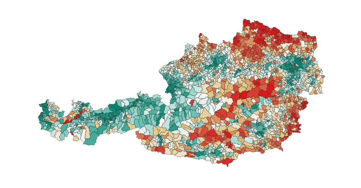 Bevölkerungsentwicklung seit 1869 in Österreich