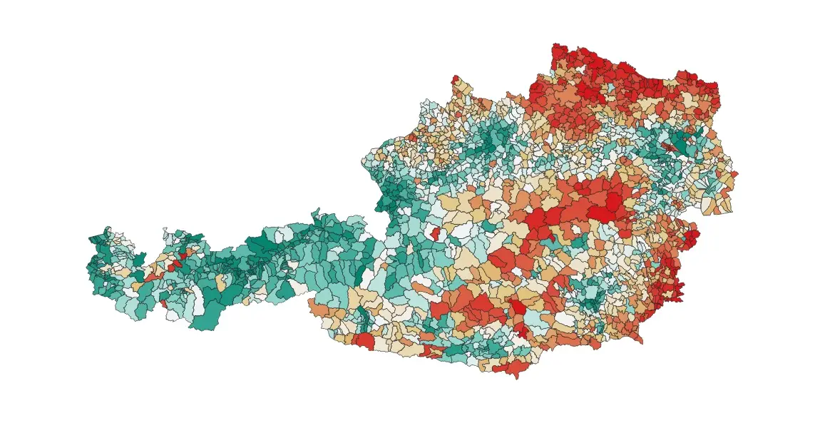 Bevölkerungsentwicklung seit 1900  in Österreich